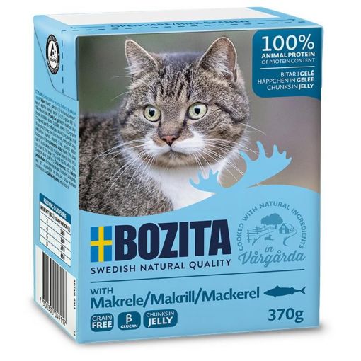 Bozita Cat Tetra Recard Häppchen in Gelee Makrele 370g (Menge: 6 je Bestelleinheit)