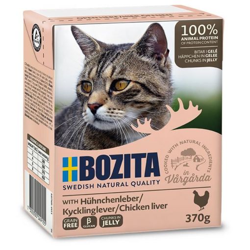 Bozita Cat Tetra Recard Häppchen in Gelee Hühnchenleber 370g (Menge: 16 je Bestelleinheit)