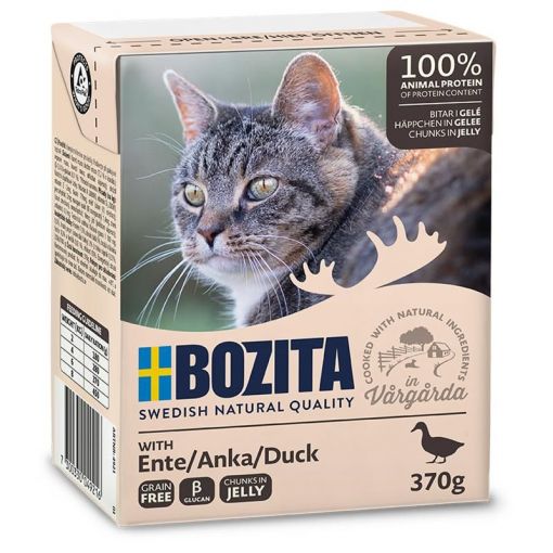 Bozita Cat Tetra Recard Häppchen in Gelee Ente 370 g (Menge: 6 je Bestelleinheit)